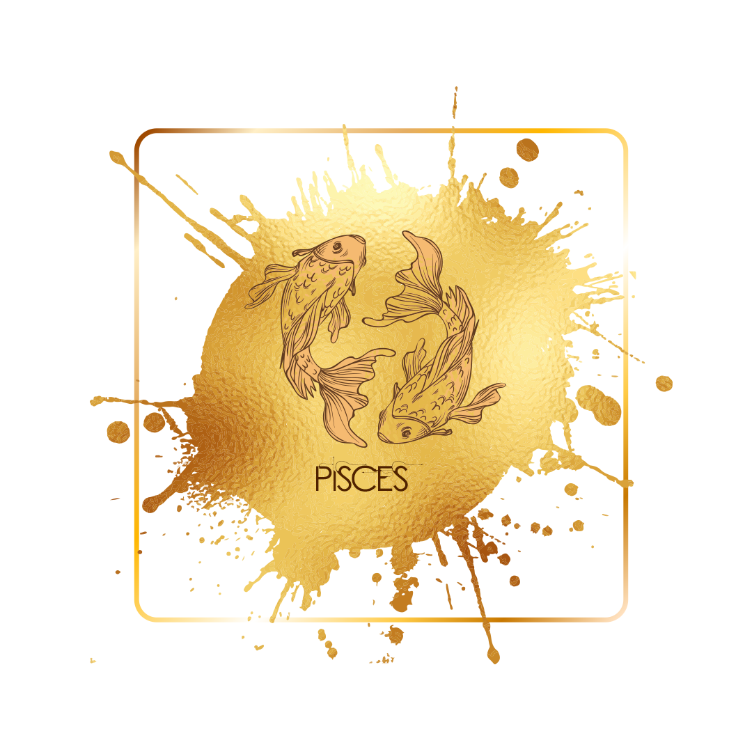Pisces zodiac symbol png, Golden Pisces symbol PNG, Pisces gold PNG transparent images, Zodiac Pisces png images
